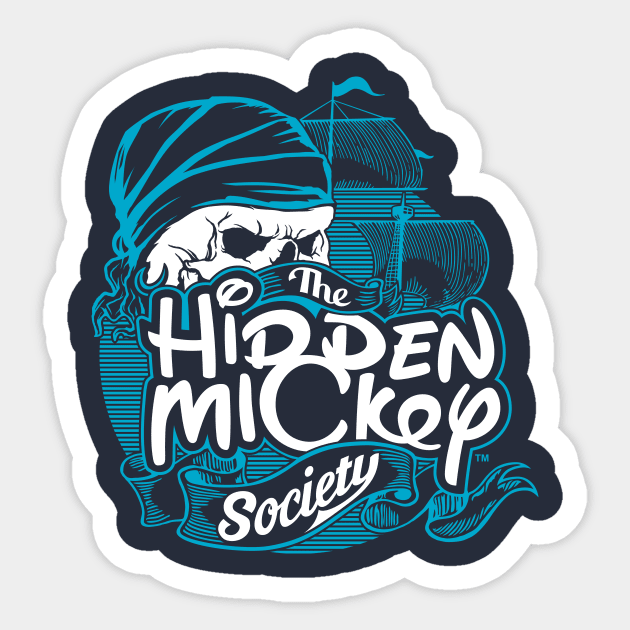 2-Color HMS Pirate Logo (Blue) Sticker by hiddenmickeysociety